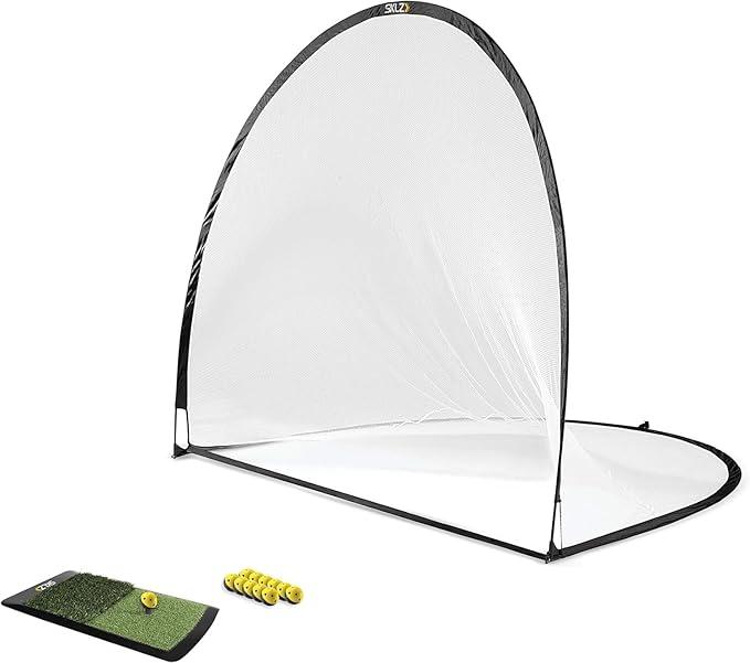 SKLZ Home Golf Driving Range Kit with Net, Golf Balls, Launch Pad, and Tees (13 in x 24.25")