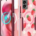 for Moto G 5G 2024 Case - Compatible with MagSafe Women Girls Cute Magnetic Protective Phone Cover Girly Kawaii Strawberry Heavy Duty Shockproof Design for Motorola Moto G 5G 2024 Cases