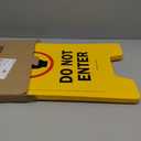 SmartSign Folding Floor Sign, Legend "Do Not Enter" with Graphic, 25" high x 12" wide, Black/Red on Yellow