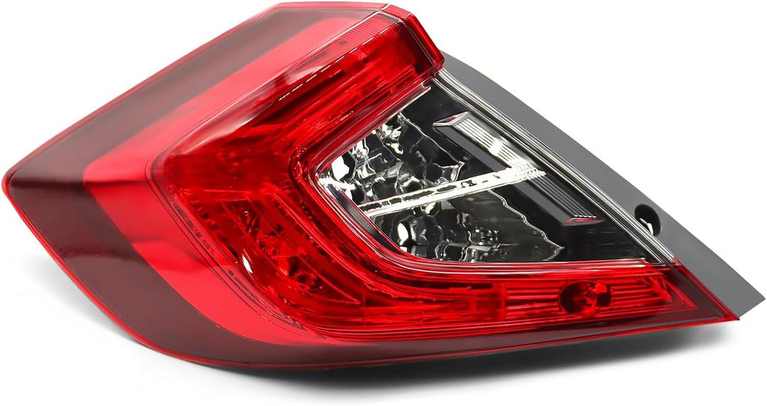 Nakkaa Outer Tail Light Halogen Left Side Compatible with Civic Sedan 2016-2020 w/o Bulb Tail Lamp 33550-TBA-A01 HO2804110