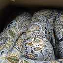 Outdoor Tufted High-Back Chair Cushions, One-Piece Hinged Seat and Back Design, Reversible with 4 Ties, Durable Polyester Fabric, Recycled Fiber Fill - Set of 2, Arctic Paisley
