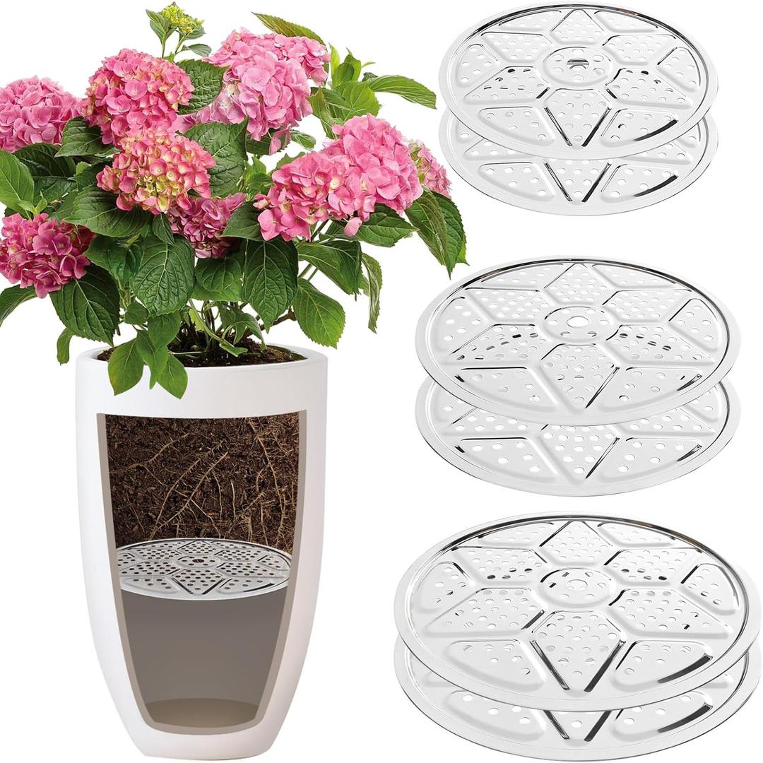 6-Pack 10/11/13-Inch Round Planter Insert, Planter Inserts for large Pots with Drainage Holes, Use Less Potting Soil, Plant Risers for Inside Pots for Tall or Short Planters for Indoor & Outdoor Use