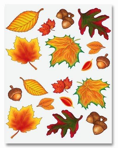 Whaline 9 Sheet Fall Maple Leaves Window Clings Pumpkin Double-Sided Window Decals for Fall Autumn Thanksgiving Harvest Home School Office Accessories Party Supplies Gifts Pack of 2