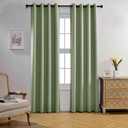 MIUCO Blackout Curtains Room Darkening Curtains Textured Grommet Panels for Living Room 2 Panels 52x84 Inch Long Sage