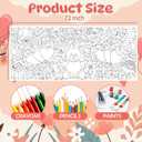 6 x Valentines Day Giant Coloring Poster/Tablecloth - Valentines Crafts for Kids - 30 x 72 Inches Jumbo Coloring Banner Kids Games Gifts Activities Decor Party Favors