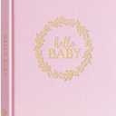 Lanpn Hello Baby Memory Book for Boy Girl - Linen Cover Baby Book Memories Keepsake for New Parents - Newborn Baby First 5 Year Journal Scrapbook Photo Album Baby Milestone Book (Pink, 154 Pages)