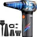 Electric Air Duster, 280000RPM Cordless Mini Blower, Rechargeable Brushless Motor Dust, 3-Gear Adjustable Dust Blower for Computer, Keyboard, Outdoor, House and Car (Black)