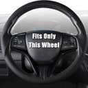 Aimato Customized Steering Wheel Cover for Honda Civic 2016-2021/CR-V 2017-2021/Clarity 2018-2021, Thin,Anti-Slip,Scratch-Resistant Exclusive Car Accessory for Honda, Nappa Black