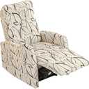 Recliner Chair Covers 4 Pieces Waterproof Small Recliner Sofa Slipcover Stretch Recliner Slipcover for Lazyboy Recliner Chair with Storage Pocket Furniture Protector for Living Room, A09