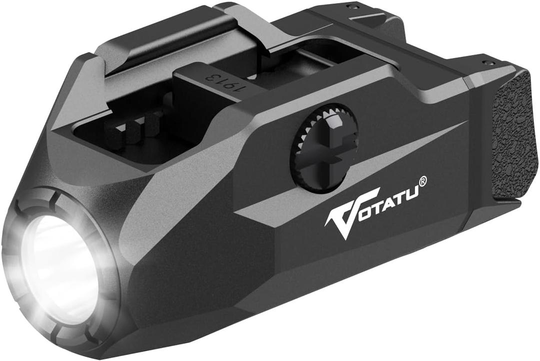 VOTATU G10 Pistol Light High 1000 Lumens/Low 400 Lumens and Strobe Function, Rechargeable Flashlight, Ultra Compact Weapon Light with Adjustable Rail Keys