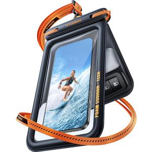 TORRAS IP68 Waterproof Phone Pouch Double Space, Floating Waterproof Phone Case with Lanyard for iPhone 17 Pro Max 16 15 14 S26 S25, Phone Dry Bag Vacation Cruise Ship Travel Essentials 7.0'', Black