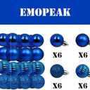 3 x Emopeak 24Pcs Christmas Balls Ornaments for Xmas Christmas Tree - 4 Style Shatterproof Christmas Tree Decorations Hanging Ball for Holiday Wedding Party Decoration (Navy Blue, 1.3"/3.2CM)