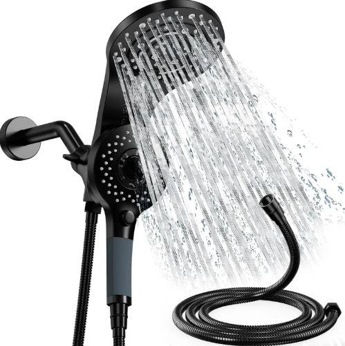 Shower Head with handheld, 10 spray, Magnetic Shower Head, High Pressure Handheld Shower Head, Adjustable Bracket, Built-in Pause Mode & Power Wash, Showerhead with 60" LeakProof Hose, 1.8 GPM