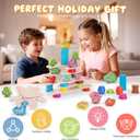 Montessori Dinosaur Toys for Toddlers, Preschool Education Toys for Ages 3 Boys Girls, Wooden Dinosaur Stacking Toys for Toddlers 3-5,Blocks Sorting & Balance Toy, Christmas Birthday Gifts