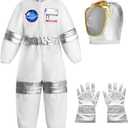 ReliBeauty Boys Astronaut Costume Kids Space Jumpsuit with Helmet, Size 130