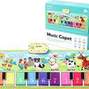 Toddler Toys Farm Animals Piano Mat, Baby Musical Floor Carpet Play mat for Kids,Sensory Educational Learning Dancing Keyboard,Touch Blanket Xmas Christmas Birthday Gift for 1-5 Year Old Girl boy