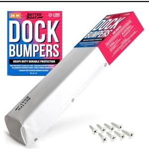 Boat Dock Bumper Guards, 32" Marine-Grade Pads with Screws, for Dock Edge, Piling, Vertical Poles, Horizontal Deck, or Pier Fenders