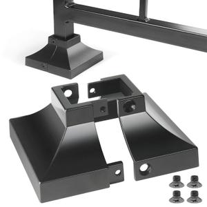 1pcs Post 1" Aluminum Deck Post Base Cover, Post Skirt, Handrail, Stair, Porch, Deck Railing Base Brackets Covers (Black) (Post 1"x 1" Base 3.5"x3.5")