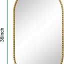 Oval Mirror for Wall, 20x36 Inch Gold Oval Bathroom Mirror, Antigue Gold Vanity Mirrors, Metal Floral Frame Mirror for Bedroom Living Room Hallway, Hangs Horizontally or Vertically