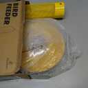 Kingsyard Finch Bird Feeder for Outdoors Hanging, Metal Mesh Tube Bird Feeders for Thistle & Nyjer Seed, Large Removable Tray & Rainproof Dome, 2.5 lbs Seed Capacity, Yellow