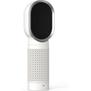 Small Air Purifier, QUEENTY Desktop Air Purifier Ionizer with True H13 HEPA Filter, Travel Air Purifiers for Bedroom Home, Pets, 2 Speeds, Energy Save, 3 Stage Filtration System (Beige)