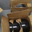 Gibson Home Rockaway Round Stoneware Dinnerware Sets, Service for 4 (12pcs), Black