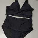 Yonique High Waisted Two Piece Swimsuit-Womens Bikini Set Tummy Control Bathing Suit Modest Full Coverage Bikini 2025 (Medium, Black)