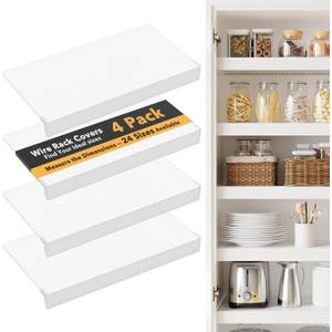 SpaceAid Wire Shelf Covers for Pantry Rack, 32" W x 16" D, White 4pcs | PVC Wire Rack Cover for Pantry and Closet Shelving, Durable Shelves Liner for Kitchen, 0.31-inch Thick Waterproof
