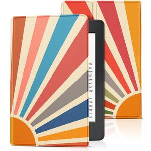 for Kindle Paperwhite 11th Generation Case 6.8 Inch 2021 / Paperwhite Signature Edition Cute Women Girls Teens Kids Unique Sun Folio Fabric Paper White Cover with Auto Sleep/Wake E-Reader