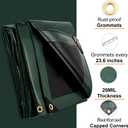 Tarp 20x20 Feet, 20 Mil Large Waterproof Tarps Heavy Duty with Brass Grommets, Thick Plastic Tarp, UV Resistant Tear&Fade Resistant, Reinforced Edges for Outdoor Pool Car Camp Tent