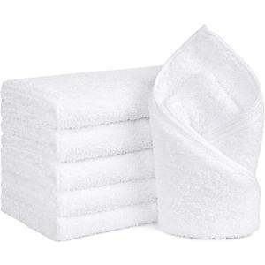 Orighty 6-Pack White Hand Towels - Quick Drying & Absorbent Microfiber Gym Towels 16x28 inches - Lightweight & Thin White Yoga Towel - Multi-Purpose Camping Towel for SPA, Hotel & Bathroom