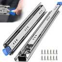 SLIDEWAY 260 Lbs Heavy Duty Locking Drawer Slides 1 Pair 12 14 16 18 20 24 26 30 32 40 Inch Full Extension Ball Bearing Sliding Rails Cabinet Runners Tracks RV Glides (53mm Wide with Lock)-30"
