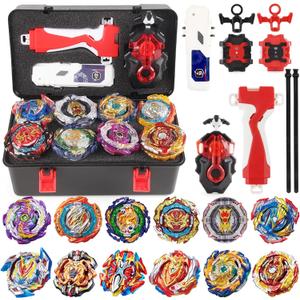 Battling Top Set, Burst Gyro Toys 12 Spinning Tops 3 Launchers Combat Battling Game with Portable Storage Box Gift for Kids Children Boys 650