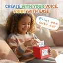 AI Smart Voice Sticker Printer Box, Smart Thermal Sticker Printer with Voice Control & Display, Inkless Portable Mini Printer for DIY, Study & Creative Fun, Includes 5 Rolls of Paper