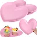 Nuogo 4 Pcs 11" Valentine's Plates Heart Shaped Melamine Plates Large Unbreakable Heart Dessert Dinner Charger Salad Serving Charger for Valentine's Party Anniversary Dating Wedding Table Decor (Pink)