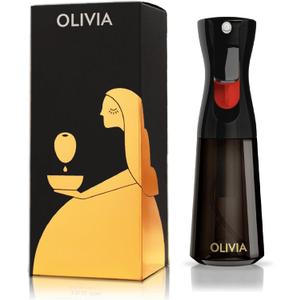 FLAIROSOL OLIVIA SIGNATURE Advanced Kitchen Oil Sprayer Technology, Fine Mist & Portion Control, Refillable Glass Cooking Spray Bottle, Anti-Drip & Leakproof, Air Fryer, Salad, BBQ, 200ml(Black)