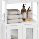 SWTYMIKI 14.57"x32.28" Bathroom Storage Cabinet – Freestanding Toilet Paper Storage with Doors & Drawer, Bathroom Organizers and Storage for Small Spaces, Laundry Room, Ideal for Towels, White