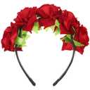 Headband Wedding Party Hairband Day of Dead Flower Crown (Claret)