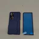 GBEE for Galaxy Z Fold 4 Case with Hinge Protection & Card Holder & Kickstand & Sliding Camera Protector, Built-in Screen Protector, Shockproof Phone Case for Samsung Z Fold 4 (Blue)