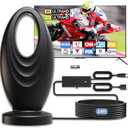 2025 TV Antenna for Smart TV and Old TV, 2800+ Miles Range HD Digital TV Antenna Indoor with 360° Signal Strongest Booster, Supports Local Channels 1080P 4K Reception for Home, RV, Camping (34ft)
