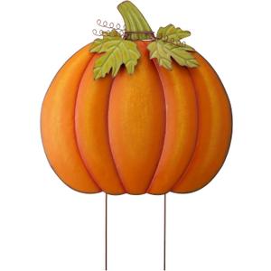 Glitzhome Fall Decorations Outdoor 37.5" Large Metal Pumpkin Decor Yard Stake or Hanging Sign for Home Outside Garden Lawn Porch Thanksgiving Decorating