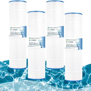 Savener C-7495 Pool Filter Cartridge, Replaces PA126, PA126-4, Ultra-A2, Unicel C-7495, Filbur FC-1296, Hayward C5000, CX1260, AK-60551, 125 Sq. Ft, 4 Pack