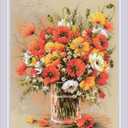RIOLIS - Field Poppies 2306, Cross Stitch Kits 9"x11, Floral Cross Stitch Kits for Beginners & Advanced, Crossstitching Kit Adult, Flowerd Embroidery Counted Stitching Kit