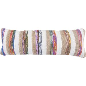 14x36 Inches Geometric Cotton Blend Throw Pillow Covers For Home Decor | Eclectic Boho Cushion Covers For Throw Pillows | Perfect For Living Room Couch & Bedroom Decorations | White/Tan