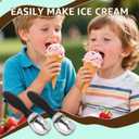 Ice Cream Scoop with Ergonomic Soft Grip Handle Professional Ice Cream Scooper Multifunctional Cookie Scoop for Cookie Dough Gelato Sorbet Black