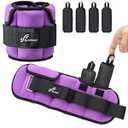 Sportneer Adjustable Ankle Weights for Women and Men：1 Pair 1 2 3 4 6 7 8 10 lbs Upgraded Easily Adjustable Leg Weight, Weighted Wrist Weight Strap for Gym, Fitness, Workout, Walking, Dancing (Purple, 3.5 lbs x 2)