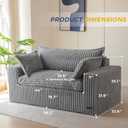 MAXYOYO 59" Bean Bag Sofa Couch, Loveseat Boneless Couch in a Box, Upholstered Small Mini Sofa with Deep Seating for Living Room Bedroom Office Apartment, No Assembly, Dark Grey
