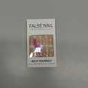 French Tip Press on Nails Almond Medium Nude Glossy False Fake Nails Press ons Full Cover Artificial Stick on Nail with White Pearls French Design Fake Nail 24Pcs Reusable for Women