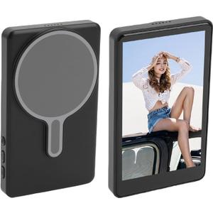 Bewinner Phone Vlog Selfie Screen, 3.97 Inches Magnetic Phone Wireless Selfie Monitor Screen, 2.4G 5G Dual Band, WiFi 4K Recorder Rear Back Camera for Vlog Live Stream TikTok (Black)