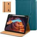 DTTO for iPad (A16) 11th Generation Case 11 Inch 2025, iPad 10th Generation Case 10.9 Inch 2022, Premium Leather Business Folio Stand Cover with Pencil Holder - Auto Wake/Sleep, New Teal